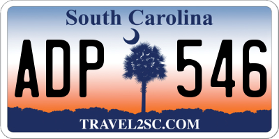 SC license plate ADP546