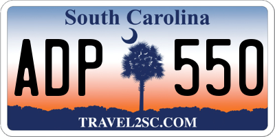 SC license plate ADP550