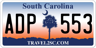 SC license plate ADP553