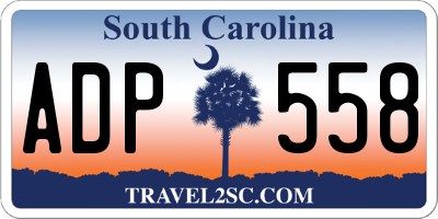 SC license plate ADP558