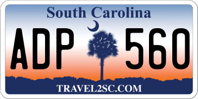 SC license plate ADP560