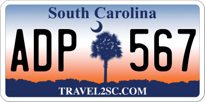 SC license plate ADP567