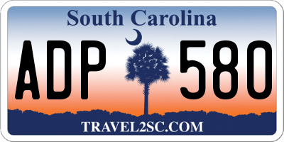 SC license plate ADP580