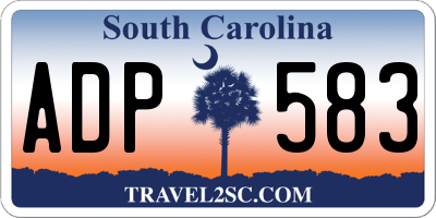 SC license plate ADP583