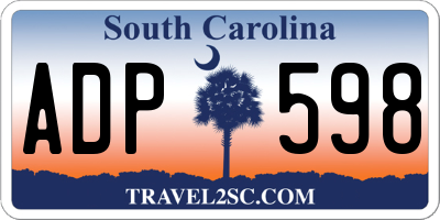 SC license plate ADP598