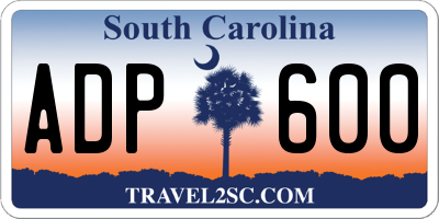 SC license plate ADP600
