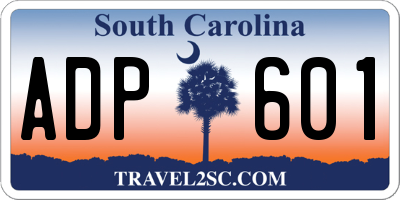 SC license plate ADP601