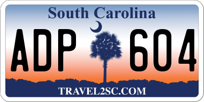 SC license plate ADP604