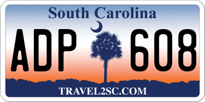 SC license plate ADP608