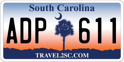 SC license plate ADP611