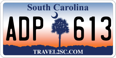 SC license plate ADP613