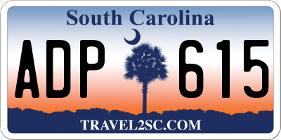 SC license plate ADP615