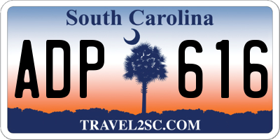 SC license plate ADP616
