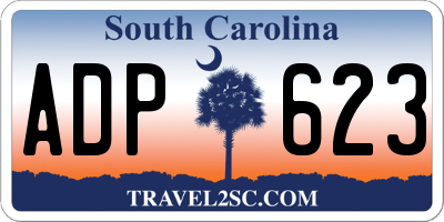 SC license plate ADP623