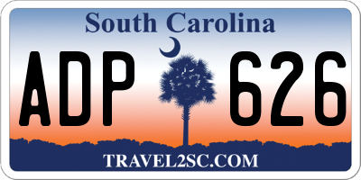 SC license plate ADP626