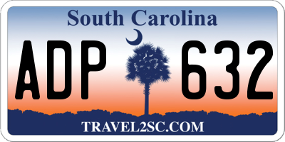 SC license plate ADP632