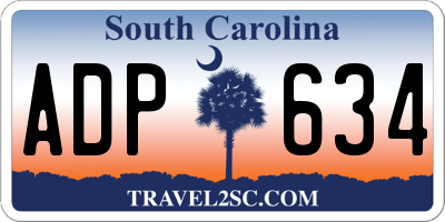 SC license plate ADP634