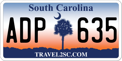SC license plate ADP635