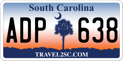 SC license plate ADP638
