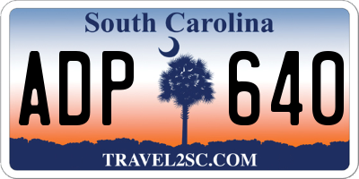 SC license plate ADP640