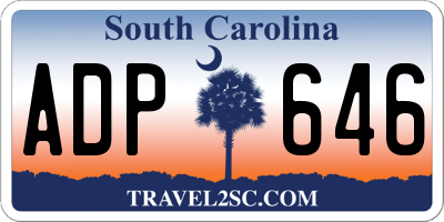 SC license plate ADP646