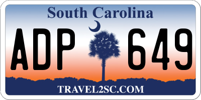 SC license plate ADP649