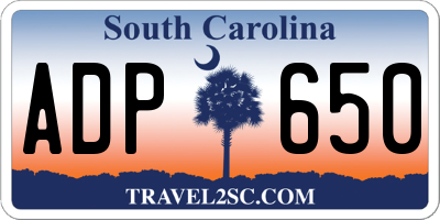 SC license plate ADP650
