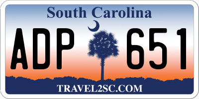 SC license plate ADP651