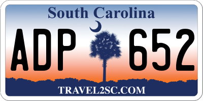 SC license plate ADP652