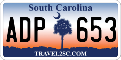 SC license plate ADP653