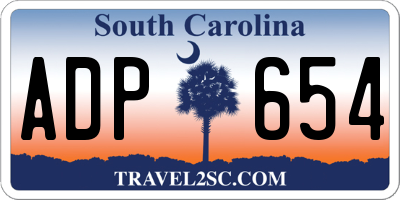 SC license plate ADP654