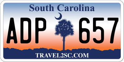 SC license plate ADP657