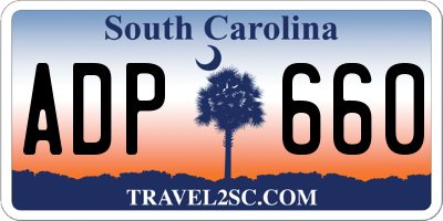 SC license plate ADP660