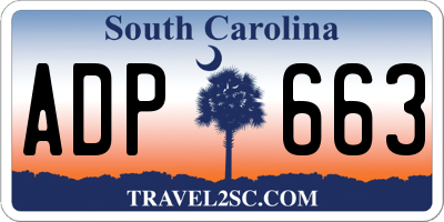 SC license plate ADP663