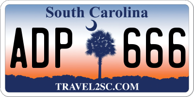 SC license plate ADP666