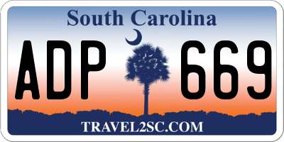 SC license plate ADP669