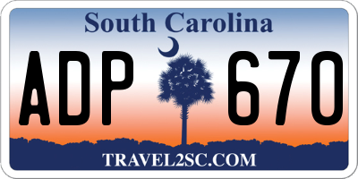 SC license plate ADP670