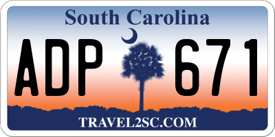 SC license plate ADP671