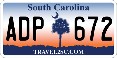 SC license plate ADP672