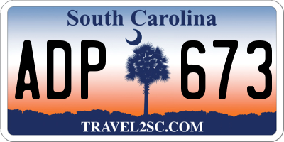 SC license plate ADP673