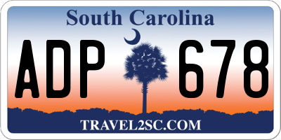 SC license plate ADP678