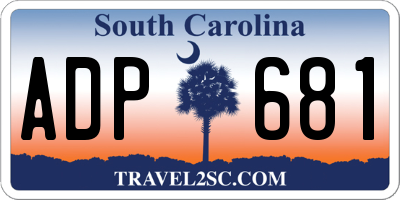 SC license plate ADP681