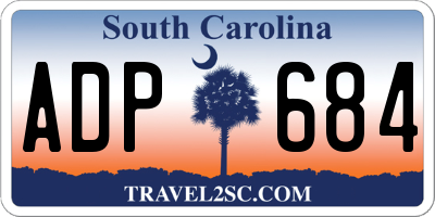 SC license plate ADP684