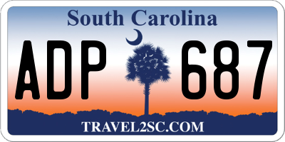 SC license plate ADP687