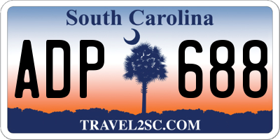 SC license plate ADP688