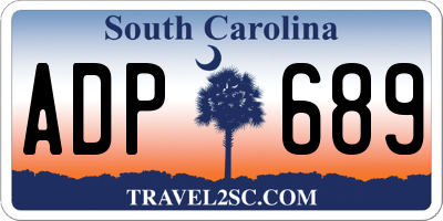 SC license plate ADP689