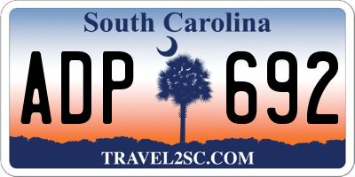 SC license plate ADP692