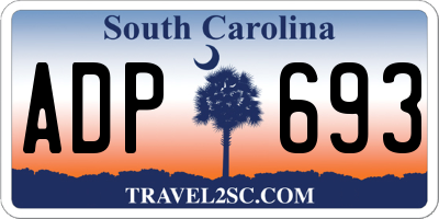 SC license plate ADP693
