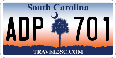 SC license plate ADP701