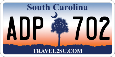 SC license plate ADP702